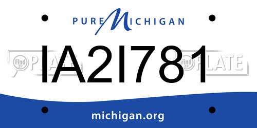 IA2I781 Michigan License Plate