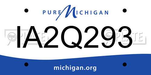 IA2Q293 Michigan License Plate