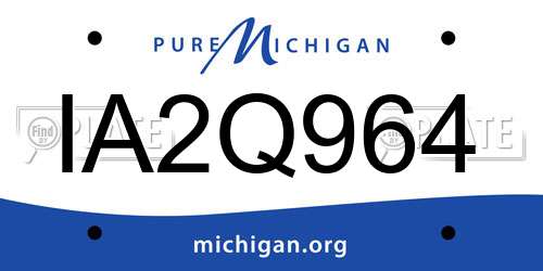 IA2Q964 Michigan License Plate