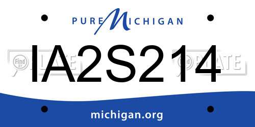 IA2S214 Michigan License Plate