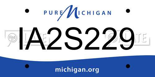 IA2S229 Michigan License Plate