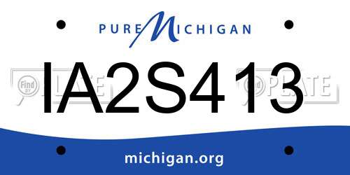 IA2S413 Michigan License Plate