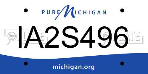 IA2S496 Michigan License Plate