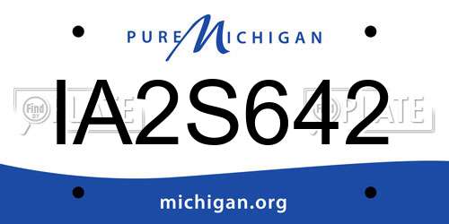 IA2S642 Michigan License Plate