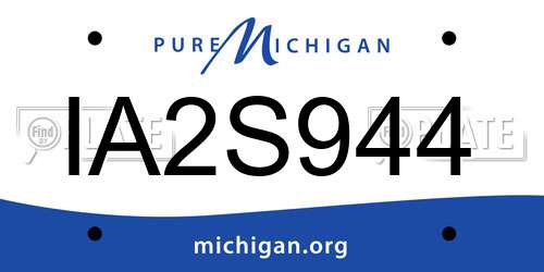 IA2S944 Michigan License Plate