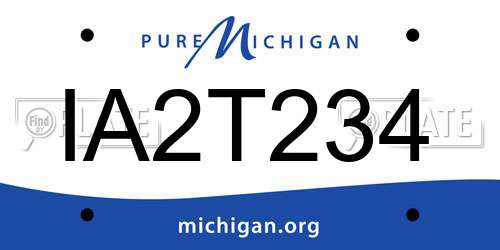 IA2T234 Michigan License Plate