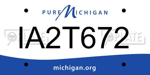 IA2T672 Michigan License Plate