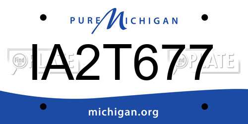 IA2T677 Michigan License Plate
