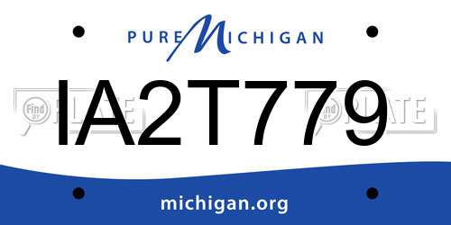 IA2T779 Michigan License Plate
