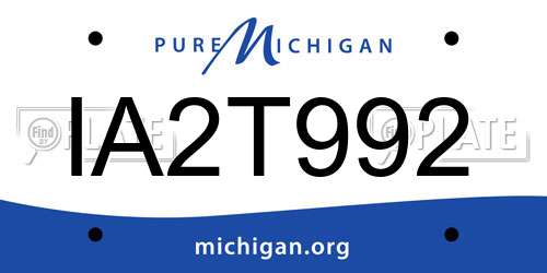 IA2T992 Michigan License Plate