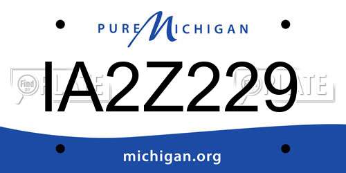 IA2Z229 Michigan License Plate