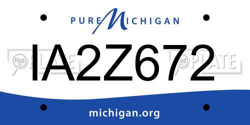 IA2Z672 Michigan License Plate