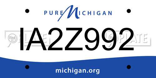 IA2Z992 Michigan License Plate