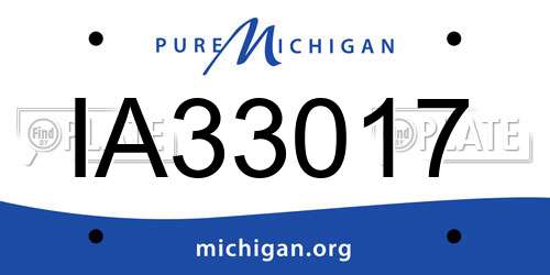 IA33017 Michigan License Plate