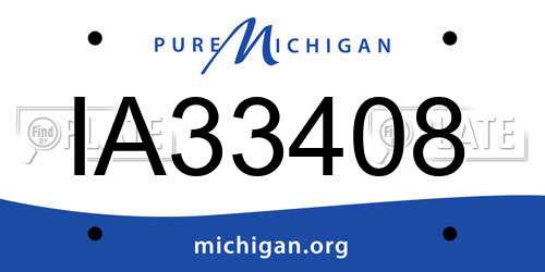 IA33408 Michigan License Plate