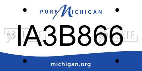 IA3B866 Michigan License Plate