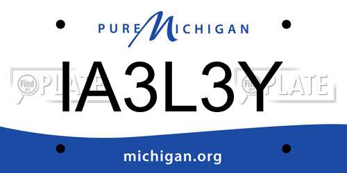 IA3L3Y Michigan License Plate