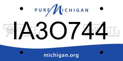 IA3O744 Michigan License Plate