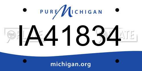 IA41834 Michigan License Plate