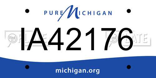 IA42176 Michigan License Plate