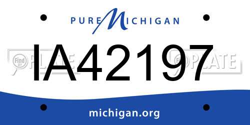 IA42197 Michigan License Plate