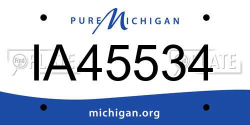 IA45534 Michigan License Plate