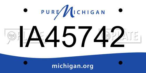 IA45742 Michigan License Plate