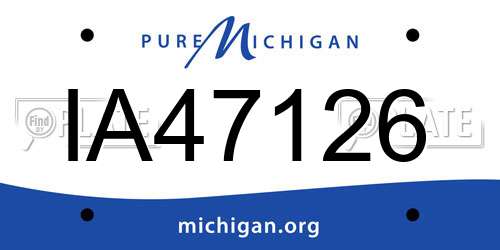 IA47126 Michigan License Plate