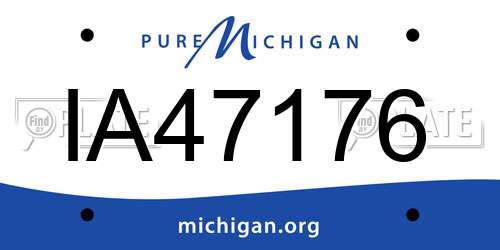 IA47176 Michigan License Plate