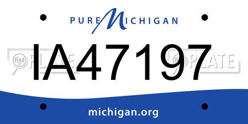 IA47197 Michigan License Plate