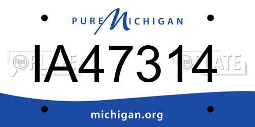 IA47314 Michigan License Plate