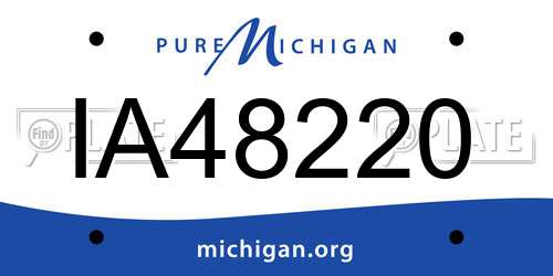 IA48220 Michigan License Plate