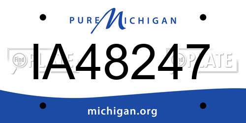 IA48247 Michigan License Plate