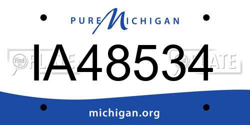 IA48534 Michigan License Plate
