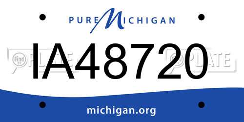 IA48720 Michigan License Plate