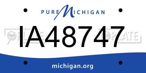 IA48747 Michigan License Plate