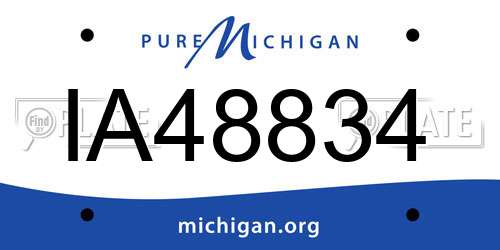 IA48834 Michigan License Plate