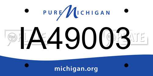 IA49003 Michigan License Plate