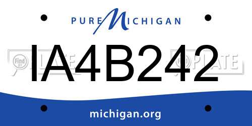 IA4B242 Michigan License Plate