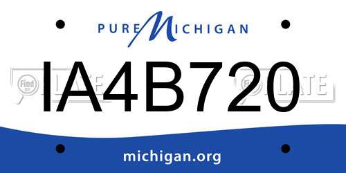 IA4B720 Michigan License Plate