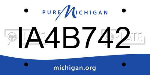 IA4B742 Michigan License Plate