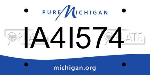 IA4I574 Michigan License Plate