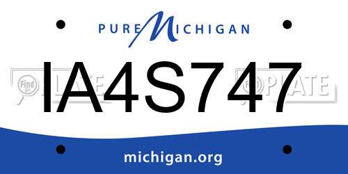 IA4S747 Michigan License Plate