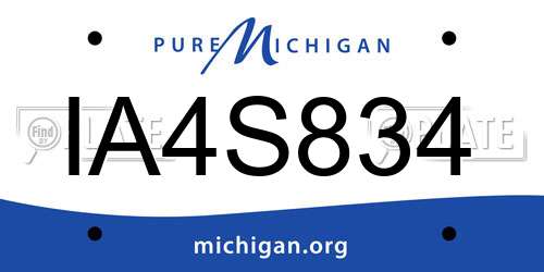 IA4S834 Michigan License Plate