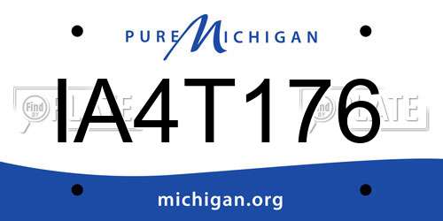 IA4T176 Michigan License Plate