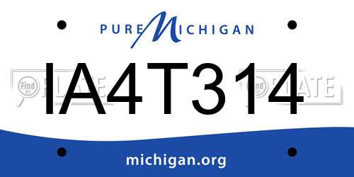 IA4T314 Michigan License Plate