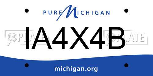 IA4X4B Michigan License Plate