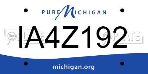 IA4Z192 Michigan License Plate