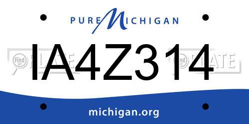 IA4Z314 Michigan License Plate
