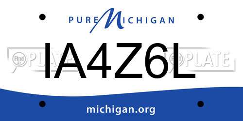 IA4Z6L Michigan License Plate